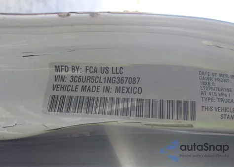 2022 Ram 2500 Tradesman из США, поврежденный, VIN 3C6UR5CL1NG367087